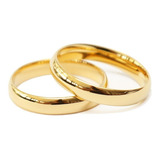 Par De Alianças Ouro 18k Banhada Casamento Tungstênio 4mm