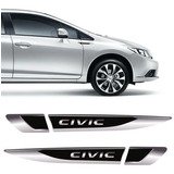 Par De Aplique Lateral New Civic G9 G10 Emblema Resinado