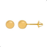 Par De Brincos Infantil De Bola 5mm Rosca Ouro 18k 
