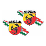Par De Emblemas Abarth Fiat 500 Punto Bravo Adesivo Escudo