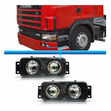 Par De Farol Auxiliar Scania Serie 4 S4 Foco Duplo L.vidro