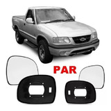 Par De Lente Vidro Retrovisor C/ Base S10 Blazer Silverado