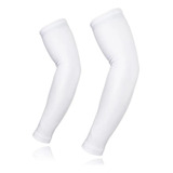 Par De Manguito Branco Ciclismo Moto Proteção Solar Fps + 50
