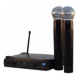Par De Microfones Sem Fios Profissional Uhf Duplo Bivol
