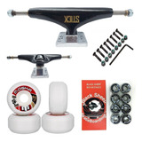 Par De Truck Stick Skate Rodas Moskas 52mm Rolamen Reds Bs