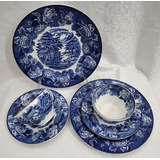 Par De Xícaras Chá Inglesas Completo Wood & Sons Azul 