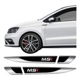 Par Emblema Adesivo Lateral Vw Polo Virtus Msi Resinado