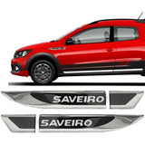 Par Emblema Aplique Lateral Resinado Vw Saveiro Trend Cross