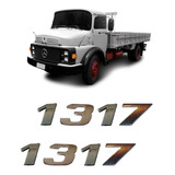 Par Emblema Caminhão Mb 1317 Adesivo Cromado C/ Relevo