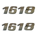 Par Emblema Caminhão Mb 1618 Adesivo Cromado Lateral (2pç)