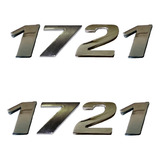 Par Emblema Caminhão Mb 1721 Adesivo Cromado Lateral Capo