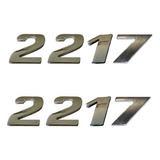 Par Emblema Caminhão Mb 2217 Adesivo Cromado Lateral Capo