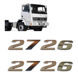 Par Emblema Caminhão Mb 2726 Adesivo Cromado Lateral 