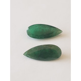 Par Esmeralda Natural 11,80ct Gota Pedra Preciosa Pingente 