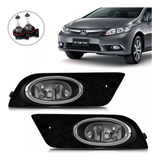 Par Farol Auxiliar Honda Civic 2012 2013 2014 2015 Aro Cromo