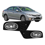 Par Farol De Milha Auxiliar Civic 2012 2013 2014 Aro Cromado