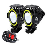 Par Farol De Milha Moto Angel Eye U7 Led Auxiliar 8w Neblina