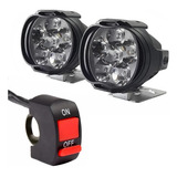Par Farol De Milha Universal Moto Auxiliar Led 1800 Lumens