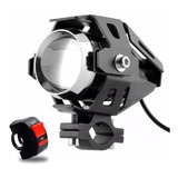 Par Farol Led Milha Auxiliar Moto Drl Cree Foco 6000lm 250w