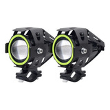 Par Farol Milha Angel Eyes U7 Led Auxiliar 30w Neblina Moto 