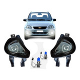 Par Farol Milha Fortluz Corsa Classic Lente Vidro 2006 + H3