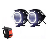 Par Farol Milha Led Cree!! U7 U5 6500k Angel Eyes Branco