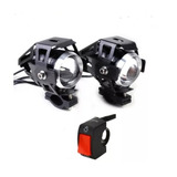 Par Farol Milha Led Moto U5 Auxiliar Neblina Moto Universal