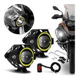 Par Farol Milha Led Moto Universal Aluminio U7 Angel Eyes