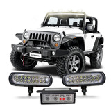 Par Farol Milha Led Retangular Auxiliar Moto Neblina Forte