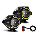Par Farol Milha Moto Angel Eye U7 Led Auxiliar 30w Branco