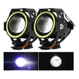 Par Farol Milha Moto Angel Eyes U7 Led Auxiliar 30w Neblina