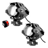 Par Farol Milha Moto Universal U5 Led Auxiliar 10w 
