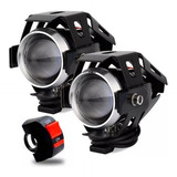 Par Farol Milha Ultra Led U5 Auxiliar Moto U5 Xenon Full
