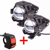Par Farol Milha Universal Led U5 Auxiliar Moto Xenon