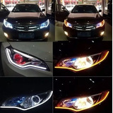 Par Fita Barra Led Neon 12v P/ Farol 80cm Universal 7 Cores