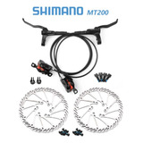 Par Freio Disco Hidráulico Shimano Bl-mt200 Com Discos 160mm
