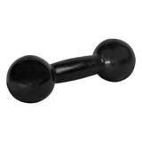 Par Halter Bola 3kg Emborrachado Preto Peso De Mão Fisio
