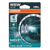 Par Lâmpada Osram Pingo T10 W5w 4000k Cool Blue Intense 
