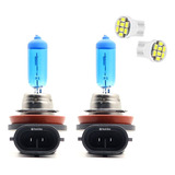 Par Lampada Super Branca H11 8500k 12v 55w Techone + Led T10