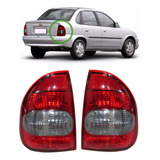 Par Lanterna Traseira Corsa Sedan Classic 2000 A 2010 Fume