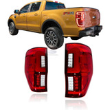 Par Lanterna Traseira Ford Ranger 2013 A 2021 Led 3d