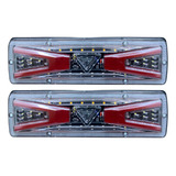 Par Lanterna Traseira Led Sequencial Bau Carretinha Caminhao