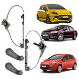 Par Maquina Vidro Mecânica Manual Punto Traseira+ Manivela