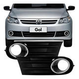 Par Moldura Grade Farol Milha Gol Voyage Saveiro G5 Cromado 