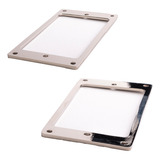 Par Moldura Metal Captador Humbucker Base Reta Cromado Eleph