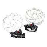 Par Pinças Bike Freio À Disco Mecânico Gts Com Discos 160mm