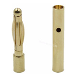 Par Plug Conector Gold Bullet Banana 2mm (1 Macho + 1 Femea)