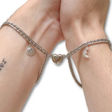 Par Pulseiras Casal Sol E Lua