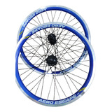 Par Rodas Aro 26 Aero Bicicleta Vzan Alumínio V-brake Mtb Cor Azul