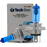 Par Super Branca Lâmpada 8500k H4 12v 55w Tip Xenon Tech One